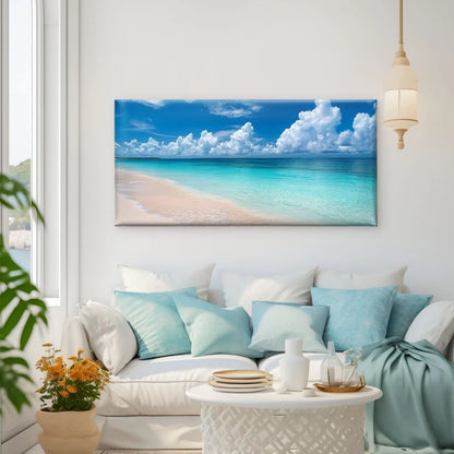 Beach Scenery Coastal Landscape Wall Art Canvas Office Home Room Framed 120x60cm - Bella Home Decor