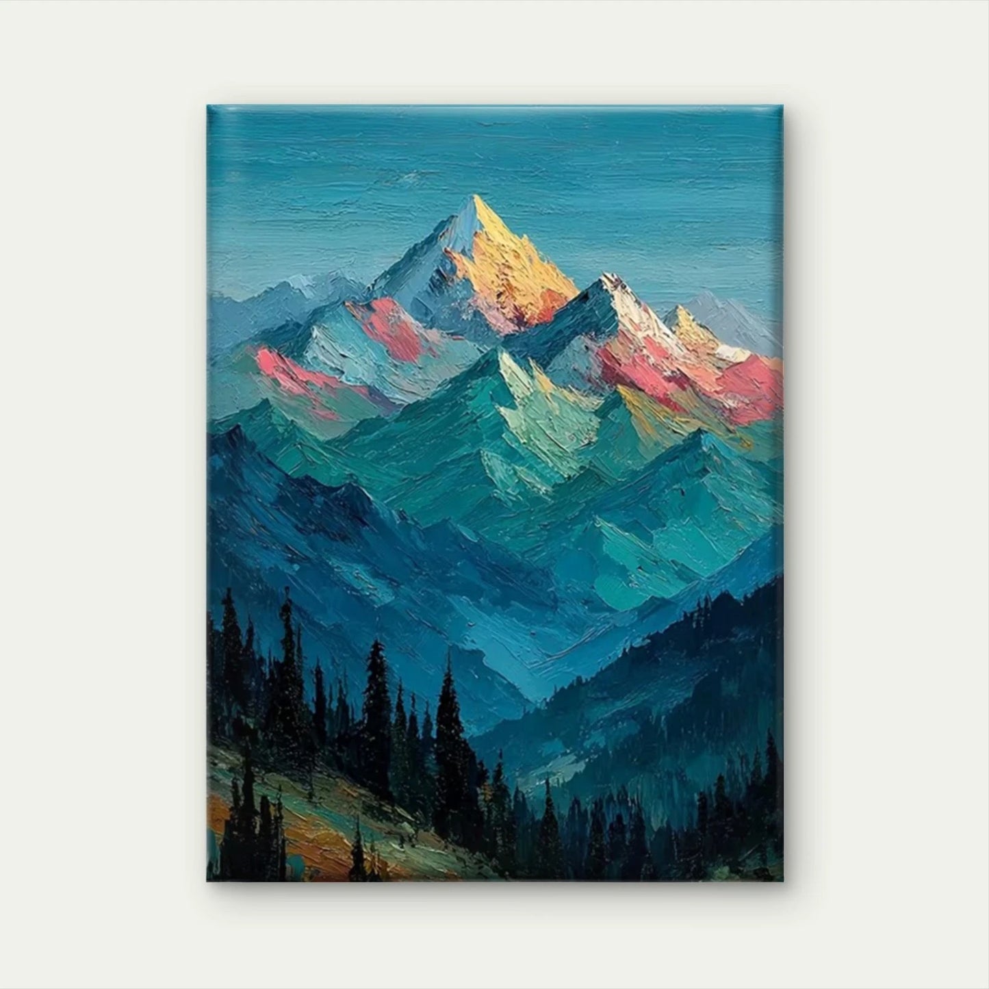 Abstract Mountain Landscape 60x90cm Metal Print Ready to Hang