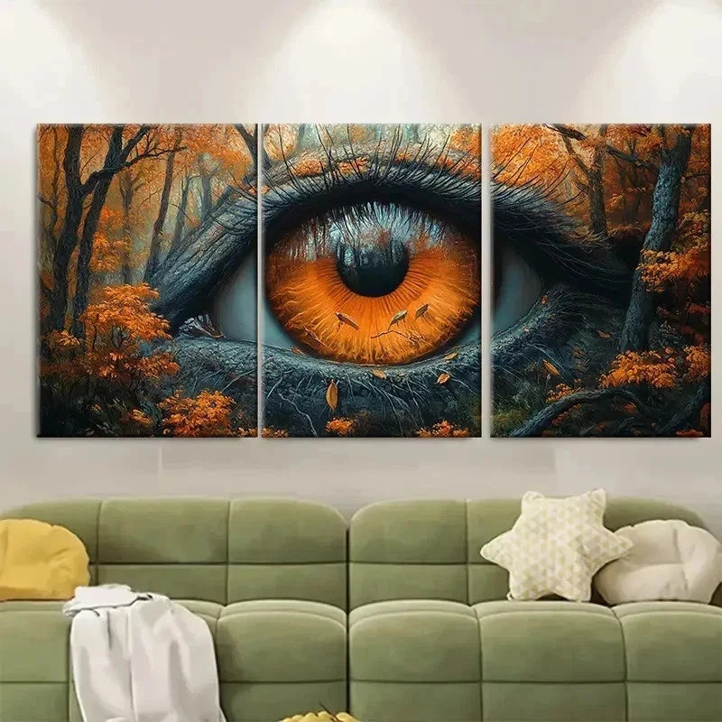 3pcs Woodland Birds Eye View RY  Wall Art Set Canvas Framed 60x90cm - High Quality Print 100% Australian Made Wall Canvas Ready to Hang