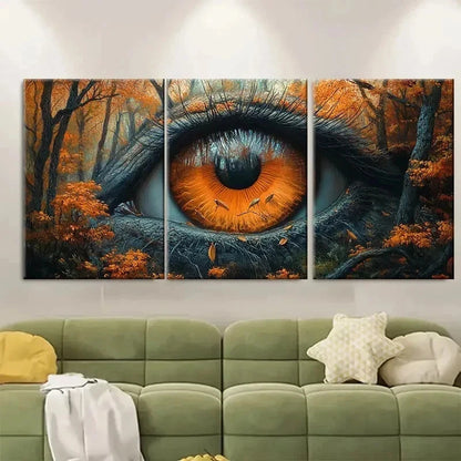 3pcs Woodland Birds Eye View RY  Wall Art Set Canvas Framed 60x90cm - High Quality Print 100% Australian Made Wall Canvas Ready to Hang