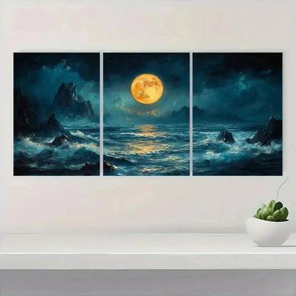 3pcs Abstract Mountain Landscape Nature Perfect Wall Art Set Canvas Framed 50x70cm - High Quality Print 100% Australian Made Wall Canvas Ready to Hang - Bella Home Decor