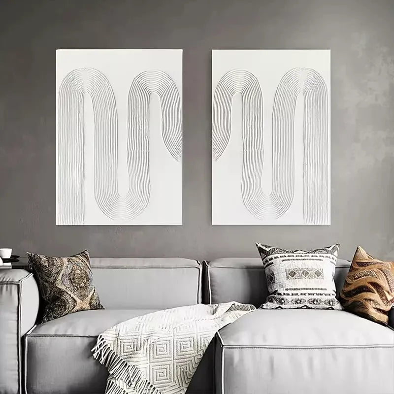 Abstract and Simple Texture Oil Painting Canvas Framed 50x75cm - High Quality Print 100% Australian Made Wall Canvas Ready to Hang