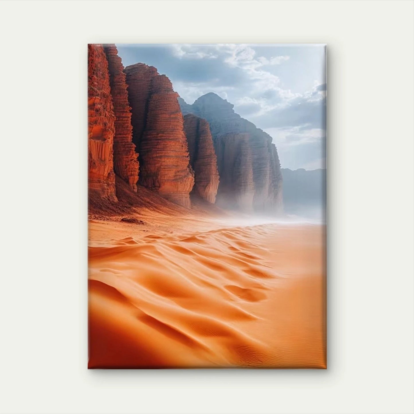 Vibrant Red Sand & Rock Formations Metal Print Ready to Hang