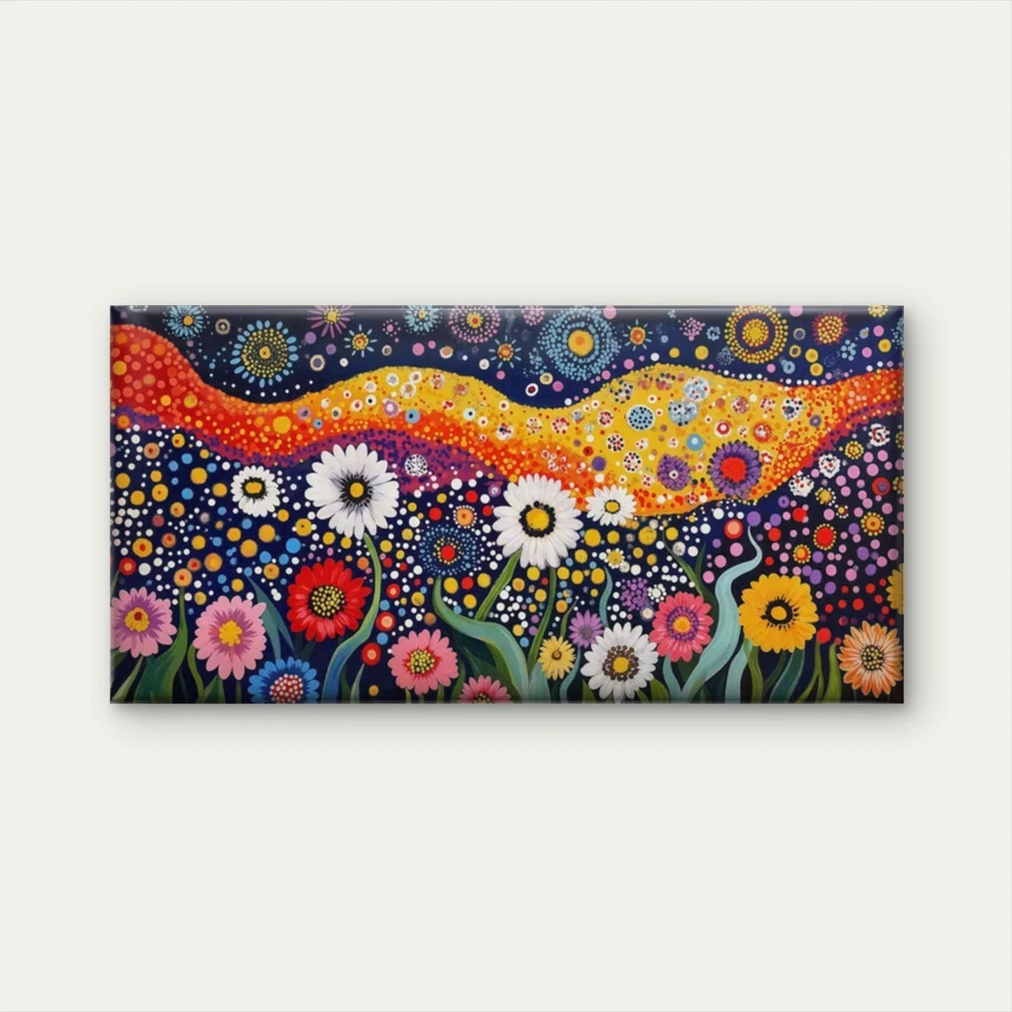 Multicolor Flower Meadow Wall Art Canvas Office Home Room Framed 120x60cm