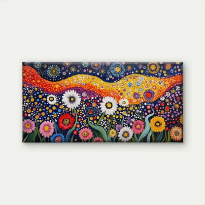 Multicolor Flower Meadow Wall Art Canvas Office Home Room Framed 120x60cm