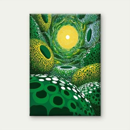 Vibrant Green & Yellow Abstract 60x90cm Metal Print Ready to Hang