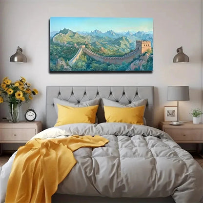 Great Wall Of China Yoga Wall Art Canvas Office Home Room Framed 120x60cm