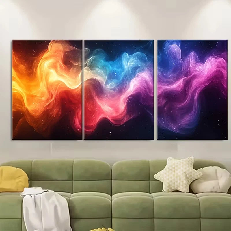 3pcs Abstract Colorful Scribble Illustration Metal Print Ready to Hang Art - Bella Home Decor