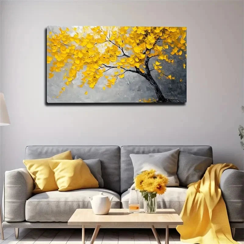 Elegant Black & Gray Branch Wall Art Canvas Office Home Room Framed 120x60cm