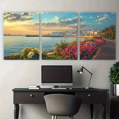 3pcs North African Decor Algerian Perfect Wall Art Set Canvas Framed 60x90cm - High Quality Print 100% Australian Made Wall Canvas Ready to Hang