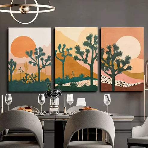 3pcs Joshua Tree Art Print Large Bohemian Wall Art Canvas Unframed - High Quality Print 100% Australian Made Wall Canvas
