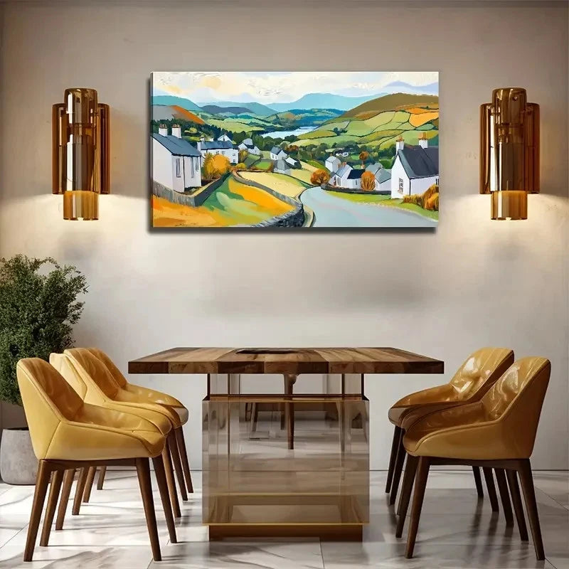 Abstract Fields White Nature Wall Art Canvas Office Home Room Framed 120x60cm