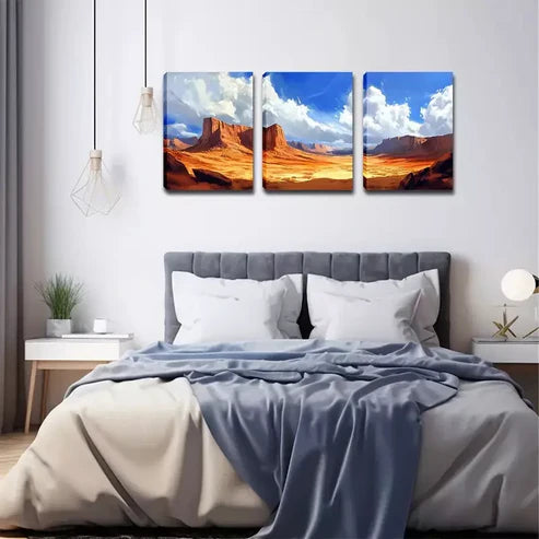 3pcs Scenery with Open Sky Wall Art Canvas Unframed - High Quality Print 100% Australian Made Wall Canvas