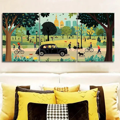 3pcs London Taxi, Luxurious Wall Art Canvas Unframed - High Quality Print 100% Australian Made Wall Canvas