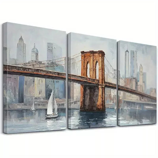 3pcs Modern Decorative Classic Painting Art Set Canvas Framed 50x70cm - High Quality Print 100% Australian Made Wall Canvas Ready to Hang
