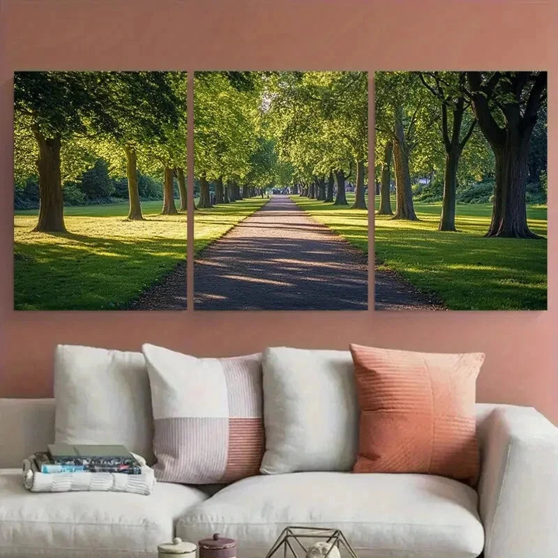 3pcs Beckenham Place Park Londons Serene Green Metal Print Ready to Hang Art - Bella Home Decor