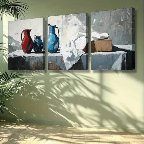 3pcs Pot and Kettle Wall Art Set Canvas Unframed - High Quality Print 100% Australian Made Wall Canvas