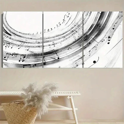 3pcs Lines And Musical Notes Wall Art Set Canvas Unframed - High Quality Print 100% Australian Made Wall Canvas - Bella Home Decor