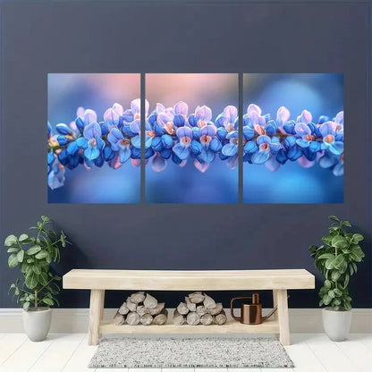 3pcs Wisteria Flower Art Painting Nature Art Metal Print Ready to Hang Art