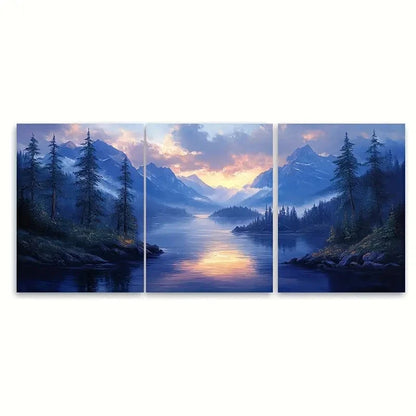 3pcs Columbia River Gorge Metal Print Ready to Hang Art - Bella Home Decor