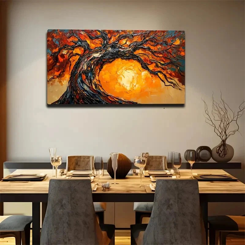 Autumn Colors Modern Vibrant Wall Art Canvas Office Home Room Framed 120x60cm