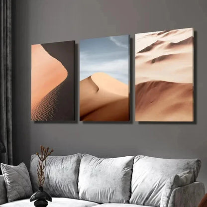 3pcs Namibia Sand Dunes Desert Landscape Perfect Wall Art Set Canvas Framed 60x90cm - High Quality Print 100% Australian Made Wall Canvas Ready to Hang
