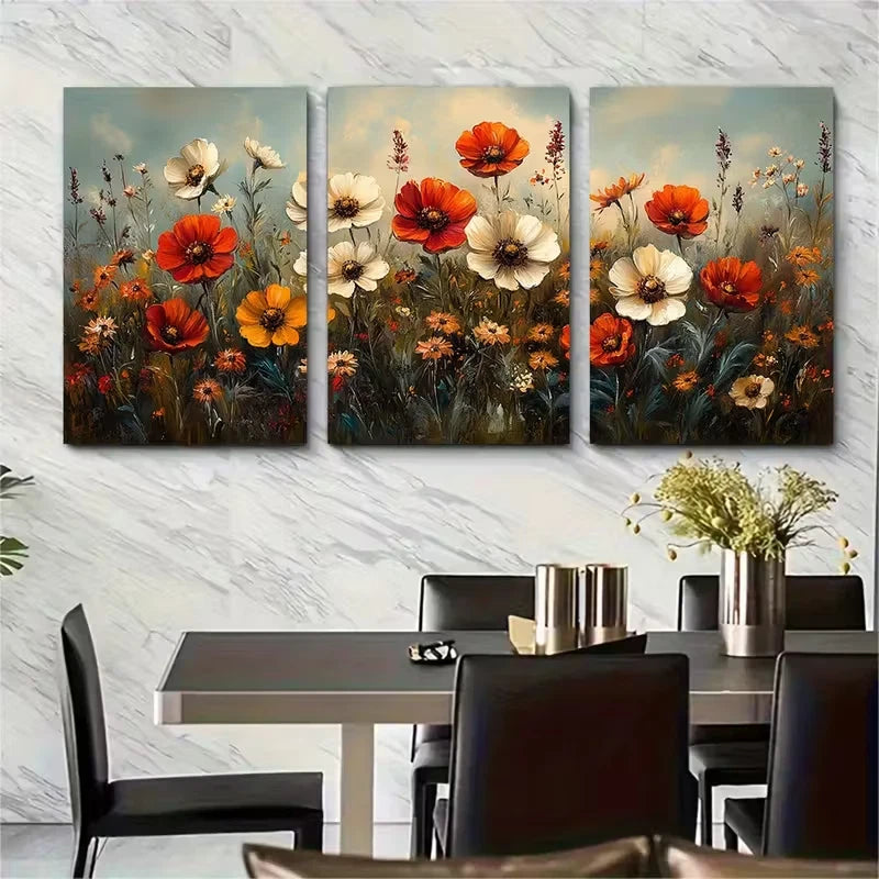 3pcs Serene Meadow Sage Metal Print Ready to Hang Art