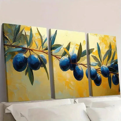 3pcs Botanical Art Olive Tree Wall Art Canvas Unframed - High Quality Print 100% Australian Made Wall Canvas - Bella Home Decor
