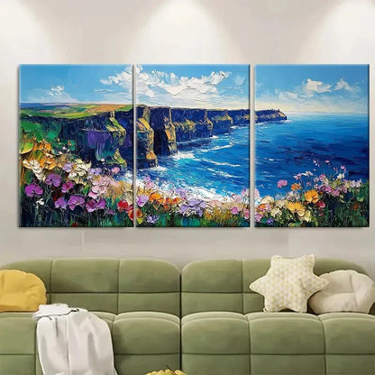 3pcs Coastal Landscape nk  Wall Art Set Canvas Framed 50x70cm - High Quality Print 100% Australian Made Wall Canvas Ready to Hang - Bella Home Decor