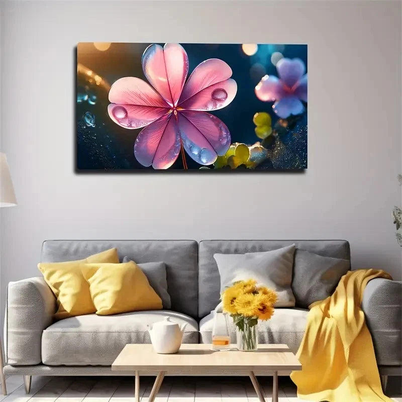 Water Droplet Detail Wall Art Canvas Office Home Room Framed 120x60cm
