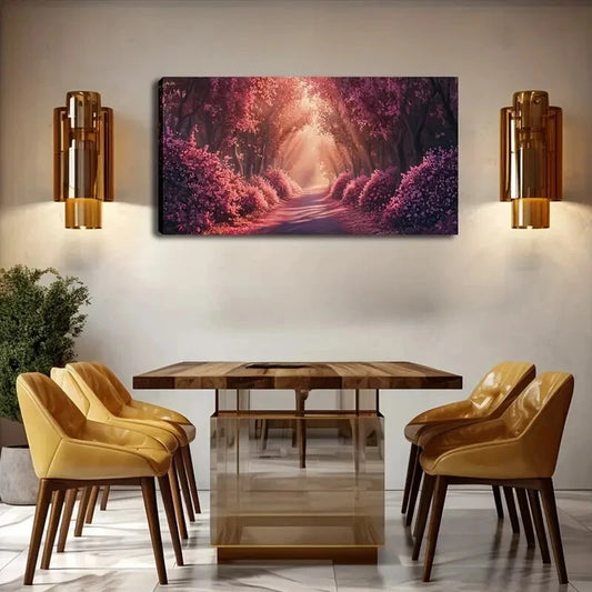 Deco Modern Minimalist Pink Wall Art Canvas Office Home Room Framed 120x60cm