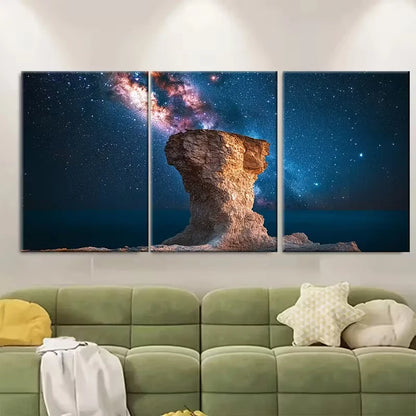 3pcs Cosmic Rock Formation Metal Print Ready to Hang Art - Bella Home Decor