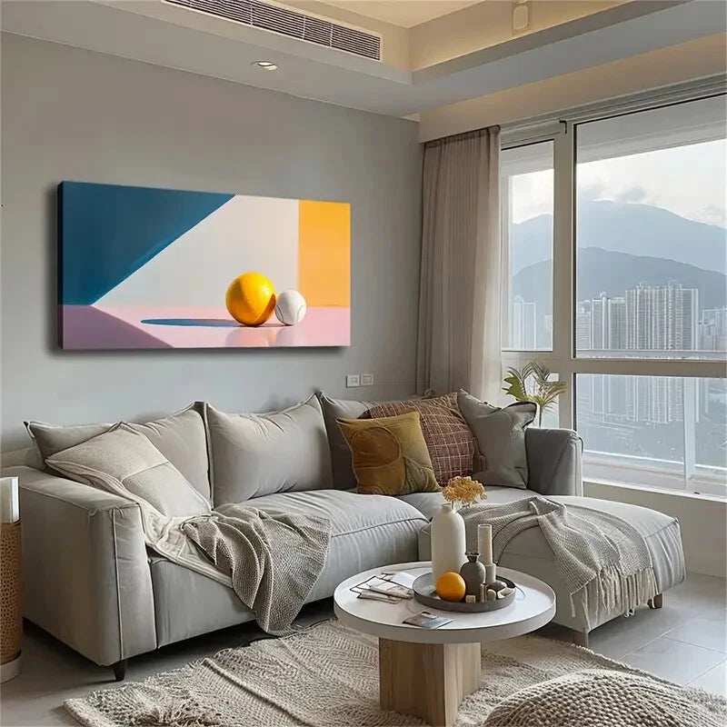 Vibrant Orange and Pink Accents Wall Art Canvas Office Home Room Framed 120x60cm - Bella Home Decor
