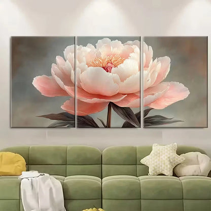 3pcs Peony Flower Watercolour Metal Print Ready to Hang Art