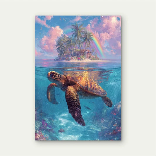 Tropical Sea Turtle Ocean 60x90cm Metal Print Ready to Hang