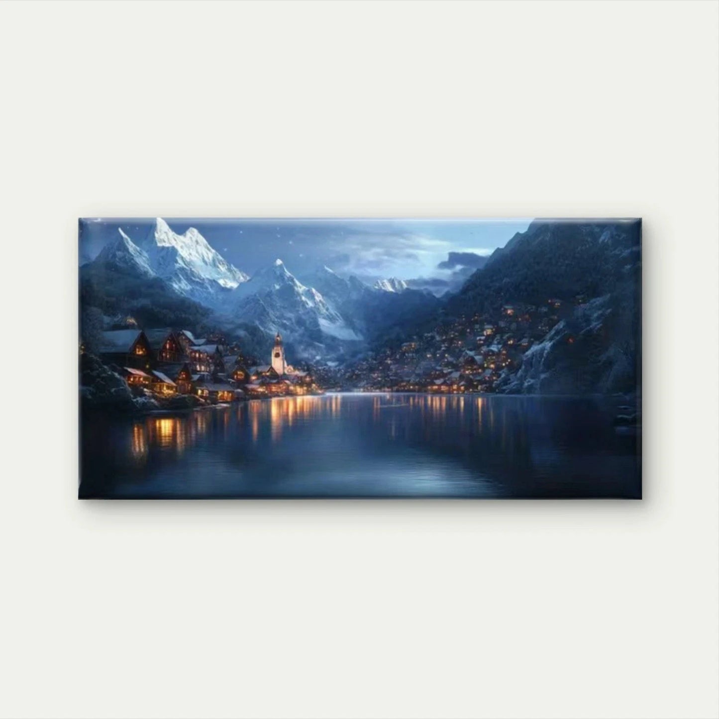 Serenity Mountains & Lake Wall Art Canvas Office Home Room Framed 120x60cm