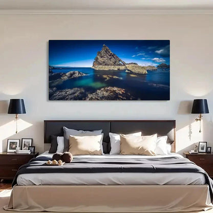 Nature Ocean Rock Landscape Wall Art Canvas Office Home Room Framed 120x60cm