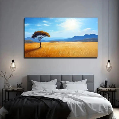 Bright Sky A Tree Perfect Wall Art Canvas Office Home Room Framed 120x60cm