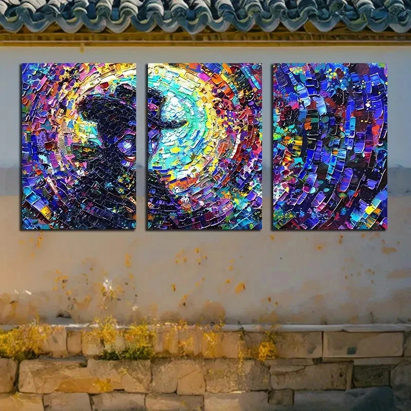 3pcs Vibrant Mystery Dance Abstract Design Metal Print Ready to Hang Art - Bella Home Decor