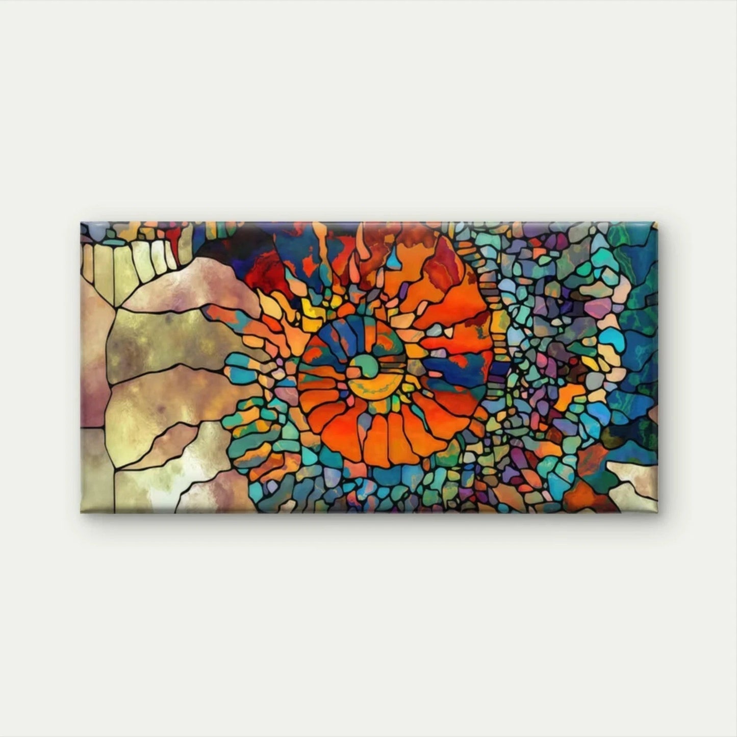 Multicolor Abstract Spiral Wall Art Canvas Office Home Room Framed 120x60cm