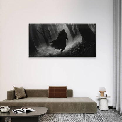 Man Walked Dark Shadow Wall Art Canvas Office Home Room Framed 120x60cm