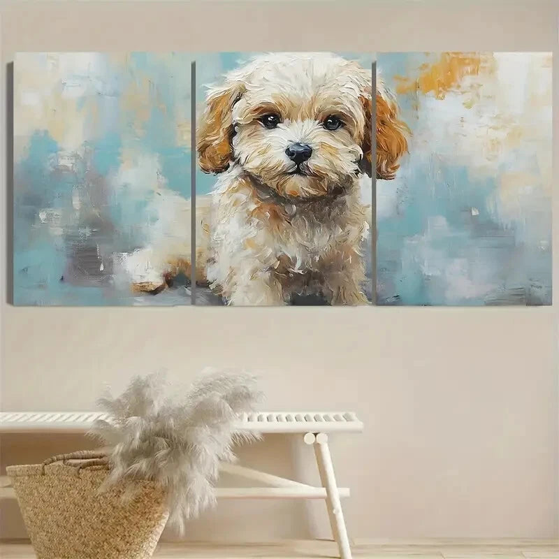 3pcs Cockapoo Dog Pet Modern Illustration Metal Print Ready to Hang Art - Bella Home Decor