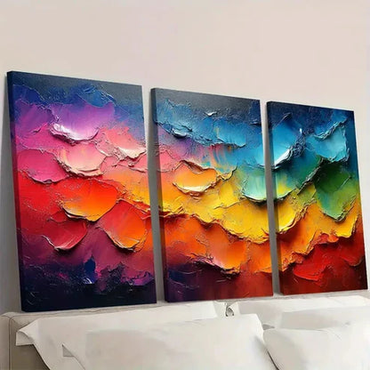 3pcs Abstract Contemporary Colorful Z Wall Art Set Canvas Unframed - High Quality Print 100% Australian Made Wall Canvas - Bella Home Decor