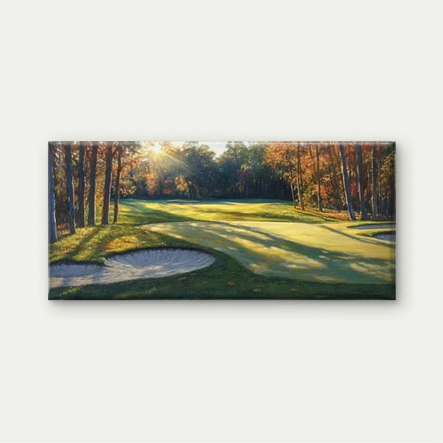 Golf Course Landscape with GreenWall Art Canvas Office Home Room Framed 120x60cm
