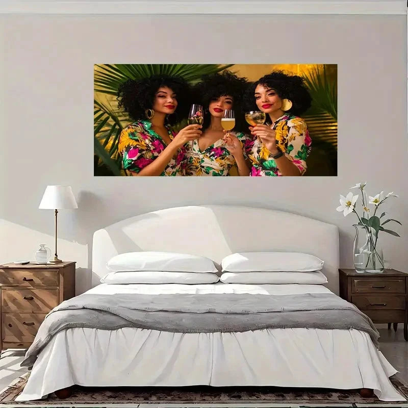 Vibrant Tropical Party Wall Art Canvas Office Home Room Framed 120x60cm