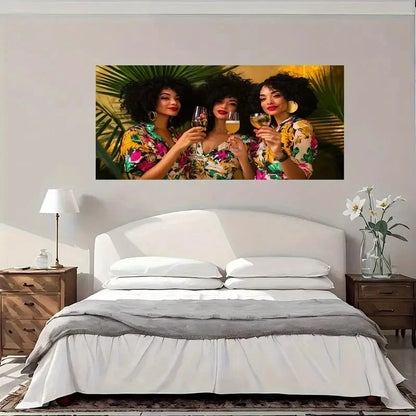 Vibrant Tropical Party Wall Art Canvas Office Home Room Framed 120x60cm