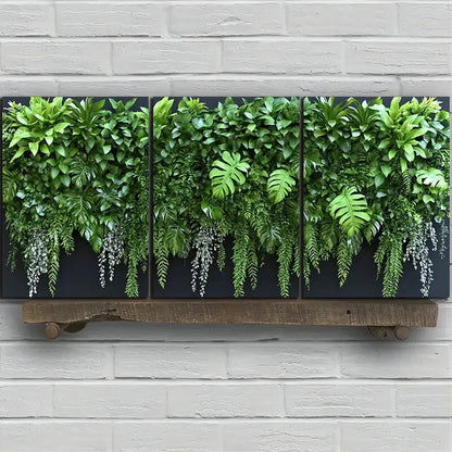 3pcs Green Plants Under the Sunshine Metal Print Ready to Hang Art - Bella Home Decor