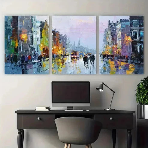 3pcs Impressionism City Landscape Décor Perfect Wall Art Set Canvas Unframed – High Quality Print 100% Australian Made Wall Canvas