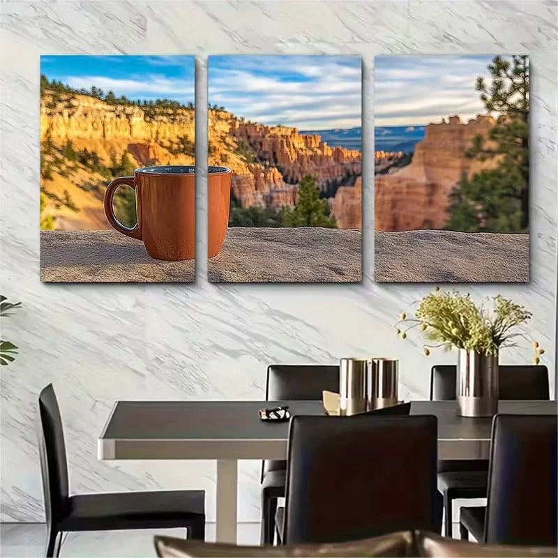 3pcs Featuring a Bryce Canyon Mug Metal Print Ready to Hang Art