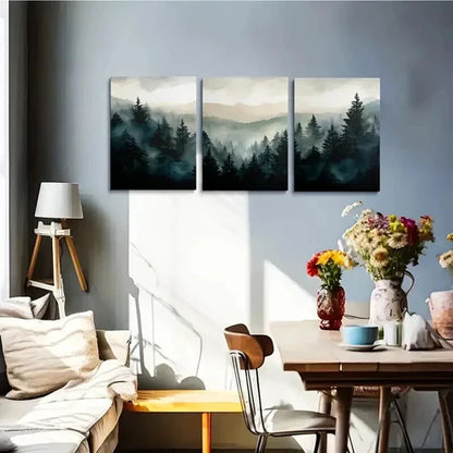 3pcs Mountain and Trees Landscape Wall Art Set Canvas Unframed - High Quality Print 100% Australian Made Wall Canvas